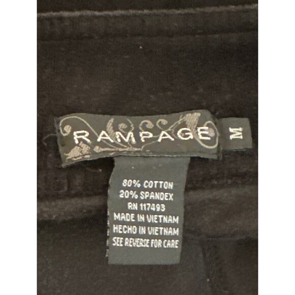 RAMPAGE Zip Jacket M Black Velvet Y2K 90’s Streetwear Gorpcore Utility Mock Neck - Picture 8 of 14